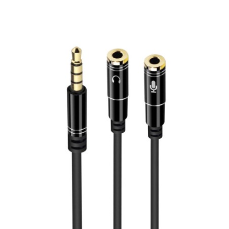 8474-Ewent EC1641 cable de audio 0,3 m 3,5mm 2 x 3.5mm Negro