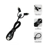 SUBBLIM CARGADOR USB DE VIAJE/PARED 2xUSB (2.4A) + CABLE 3EN1 BLACK Negro Interior