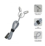 8488-SUBBLIM Cargador Coche 2xUSB Dual Car Charger Alum 2.4A + Cable 3 in 1 Silver