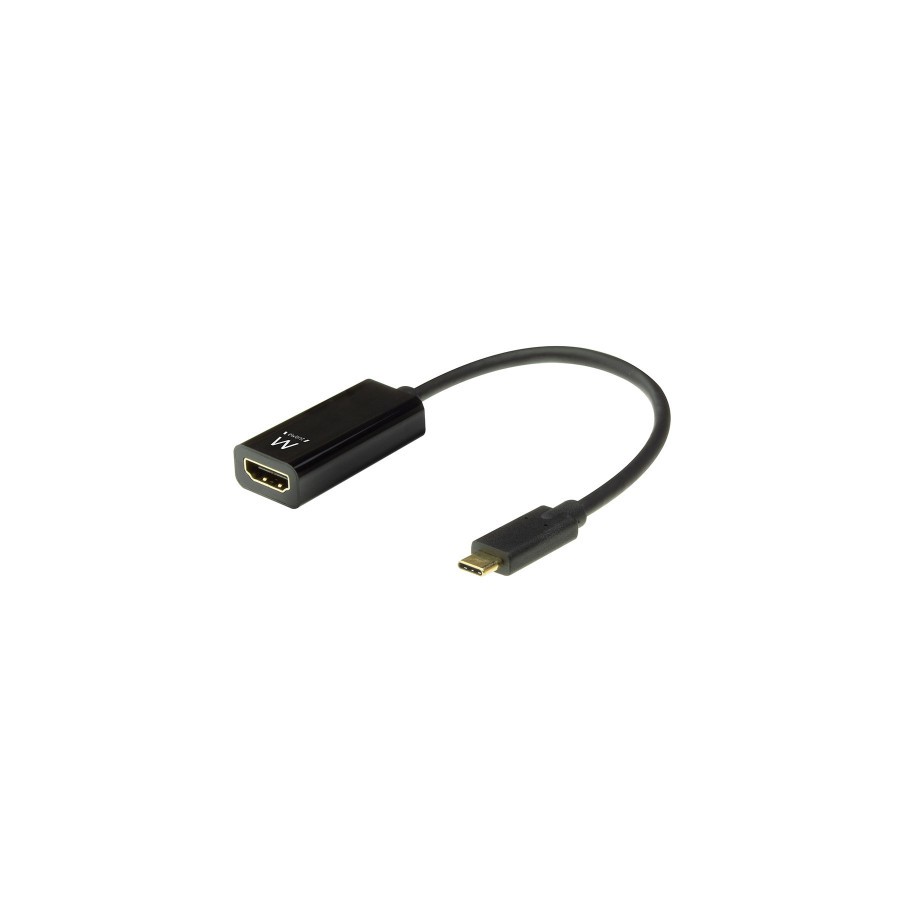 8518-Ewent EW9823 adaptador de cable de video 0,15 m USB Tipo C HDMI tipo A (Estandar) Negro
