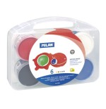 8572-Milan Maletin 6 tarros de pintura para dedos de colores 100 ml