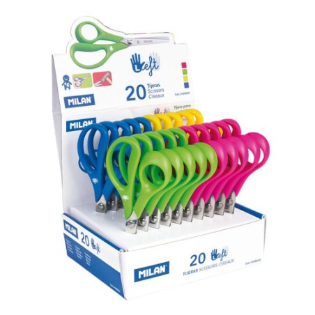 8576-Milan Caja expositora 20 tijeras para zurdos