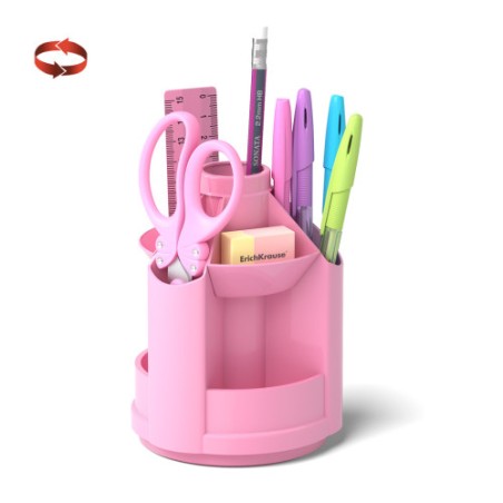 8589-ErichKrause Mini Desk porta lapices Plastico Rosa