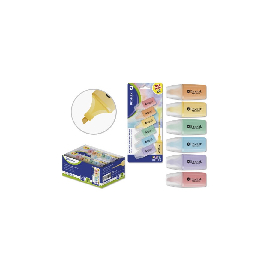 Bismark Mini Rotulador Fluorescente Pastel Blister 6 Uds