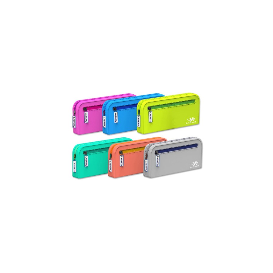 8661-Lagart Portatodo Silicona Ovalado Doble Cremallera