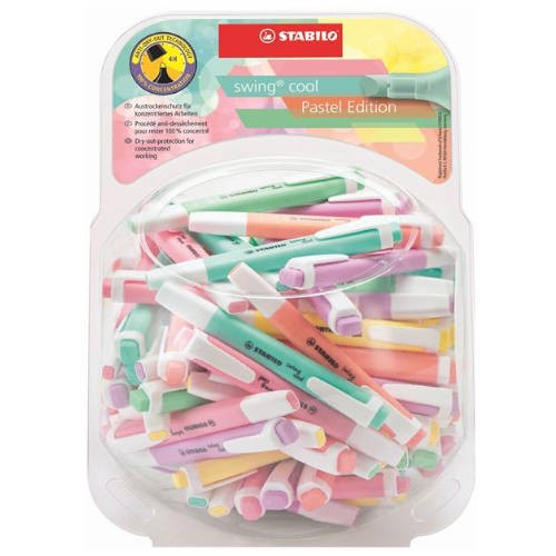 867-EXPOSITOR BOMBONERA PLASTICO SWING COOL PASTEL 100 UNIDADES SURTIDAS TRAZO 1/4MM. STABILO 275/48-8-2