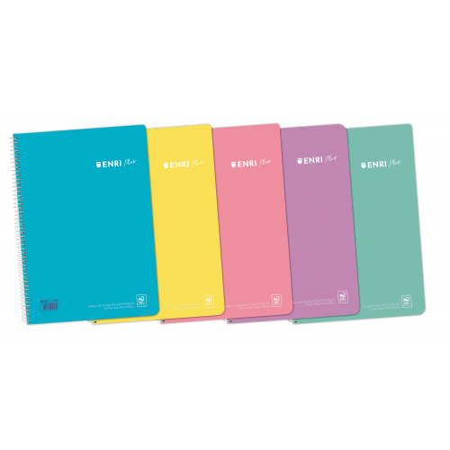 8728-CUADERNO ESPIRAL + TP 4o 80H 4X4 C/M - SURTIDO PASTEL ENRI 400150288