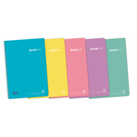 8729-CUADERNO ESPIRAL + TP Fo 80H 4X4 C/M - SURTIDO PASTEL ENRI 400150287
