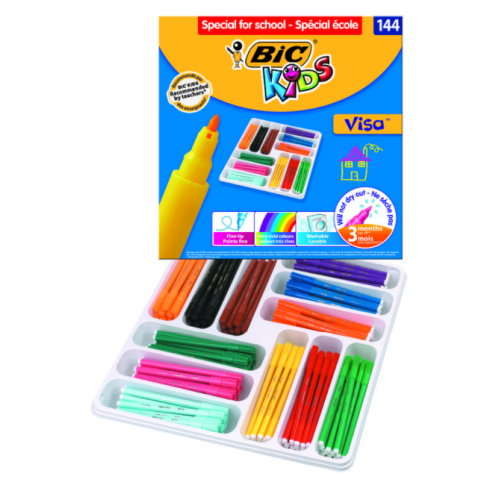 8809-ESTUCHE 144 ROTULADORES DE 12 COLORES DIFERENTES BIC 887837