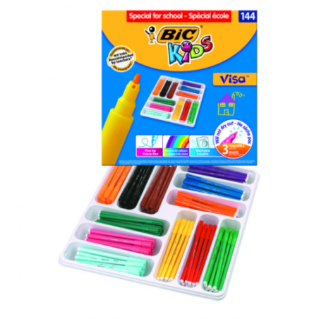 8809-ESTUCHE 144 ROTULADORES DE 12 COLORES DIFERENTES BIC 887837