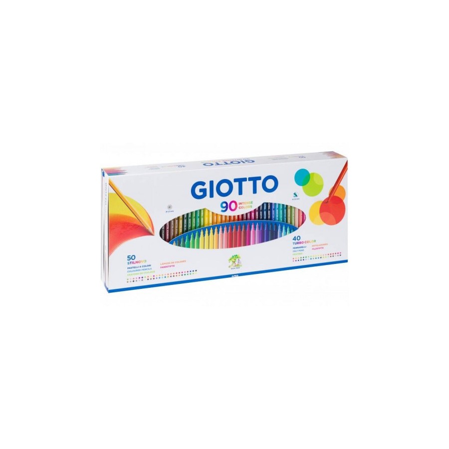 8835-GIOTTO STILNOVO CAJA 50 LAPICEROS + 40 ROTULADORES + SACAPUNTAS GIOTTO F257500
