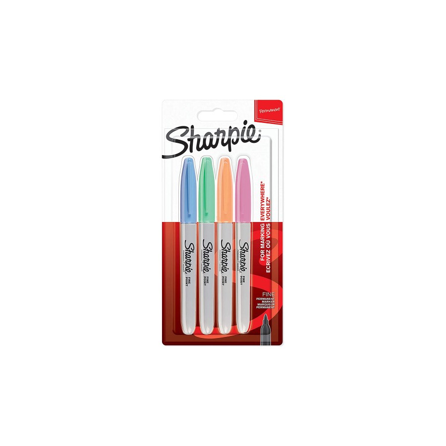8879-Sharpie 2065402 marcador permanente Fibre tip Azul, Verde, Naranja, Rosa 4 pieza(s)