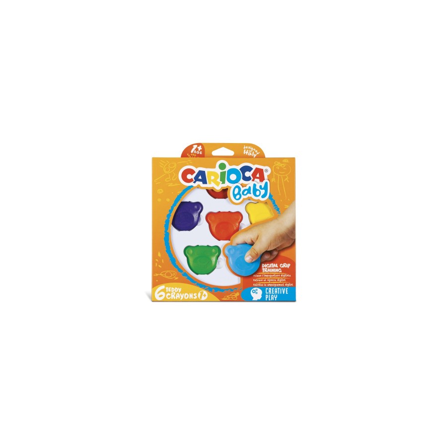 8956-Carioca Teddy Crayons BABY - 6 Pz