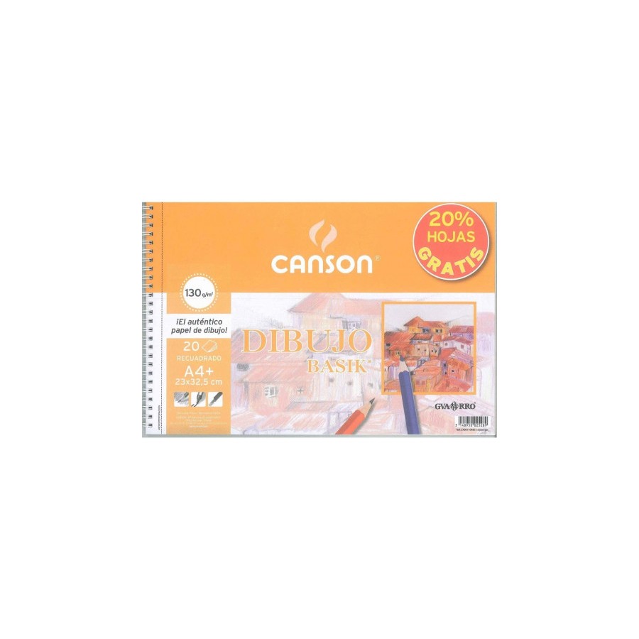 8981-ALBUM ESPIRAL MICROPERFORADO PROMO 23X32,5 20H DIBUJO BASIK RECUADRO 130G 20% HOJAS GRATIS GUARRO CANSON C400110485