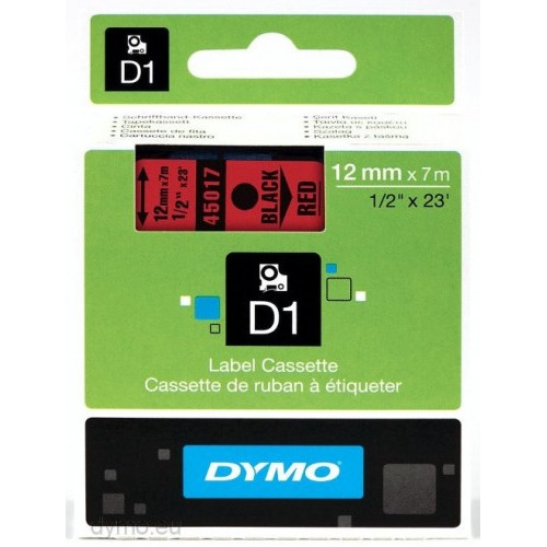 910-CINTA ROTULADORA D1 12MMX7M NEGRO/ROJO DYMO S0720570