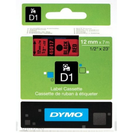 910-CINTA ROTULADORA D1 12MMX7M NEGRO/ROJO DYMO S0720570