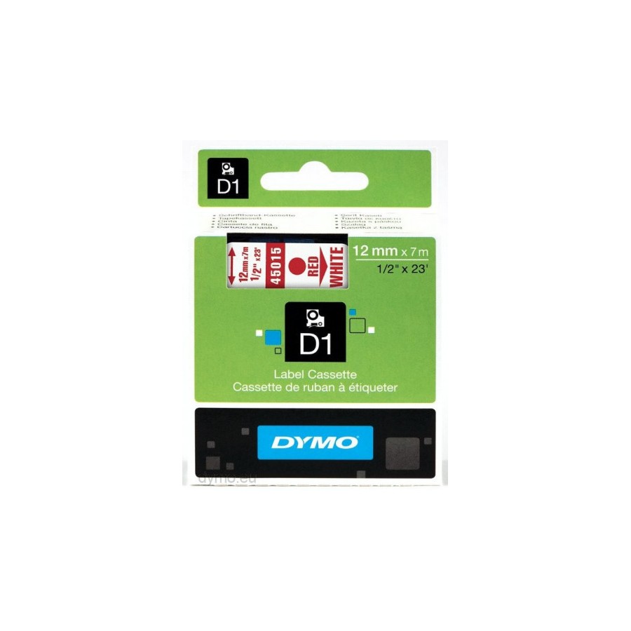 916-CINTA ROTULADORA D1 12MMX7M ROJO/BLANCO DYMO S0720550