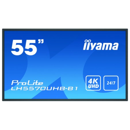 iiyama LH5570UHB-B1 pantalla de senalizacion Pantalla plana para senalizacion digital 138,7 cm (54.6") VA 4K Ultra HD Negro Proc