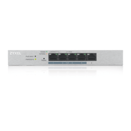 9234-Zyxel GS1200-5HP v2 Gestionado Gigabit Ethernet (10/100/1000) Energia sobre Ethernet (PoE) Gris