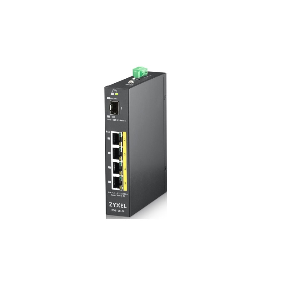 9266-Zyxel RGS100-5P No administrado L2 Gigabit Ethernet (10/100/1000) Energia sobre Ethernet (PoE) Negro