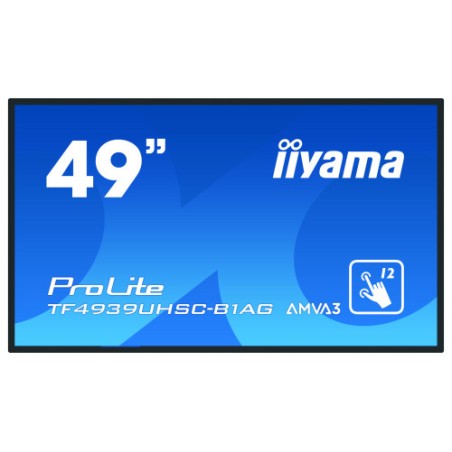 iiyama ProLite TF4939UHSC-B1AG monitor pantalla tactil 124,5 cm (49") 3840 x 2160 Pixeles Multi-touch Multi-usuario Negro