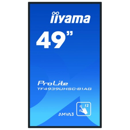 iiyama ProLite TF4939UHSC-B1AG monitor pantalla tactil 124,5 cm (49") 3840 x 2160 Pixeles Multi-touch Multi-usuario Negro