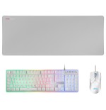 Mars Gaming MCPXWPT Combo Teclado+Raton+Alfombrilla Blanco PT