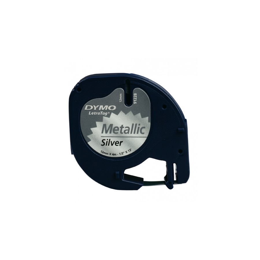 944-CINTA ROTULADORA LETRATAG 12MMX4M NEGRO/PLATA DYMO S0721730