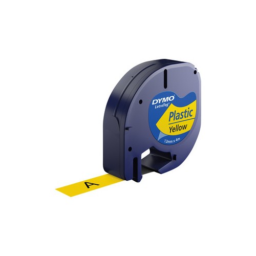 948-CINTA ROTULADORA LETRATAG 12MMX4M NEGRO/AMARILLO DYMO S0721620