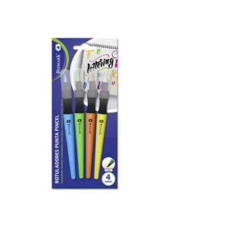 9501-Bismark 328354 rotulador Multi Azul, Verde, Naranja, Amarillo 4 pieza(s)