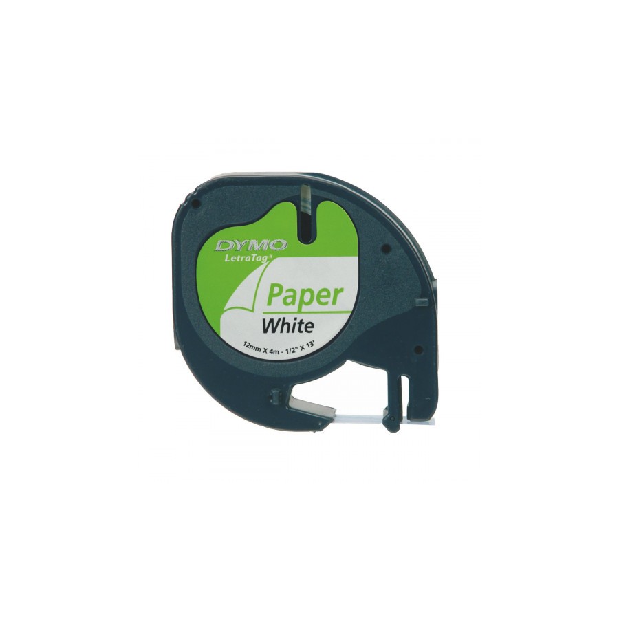 951-CINTA ROTULADORA LETRATAG 12MMX4M NEGRO/BLANCO PAPEL DYMO S0721510