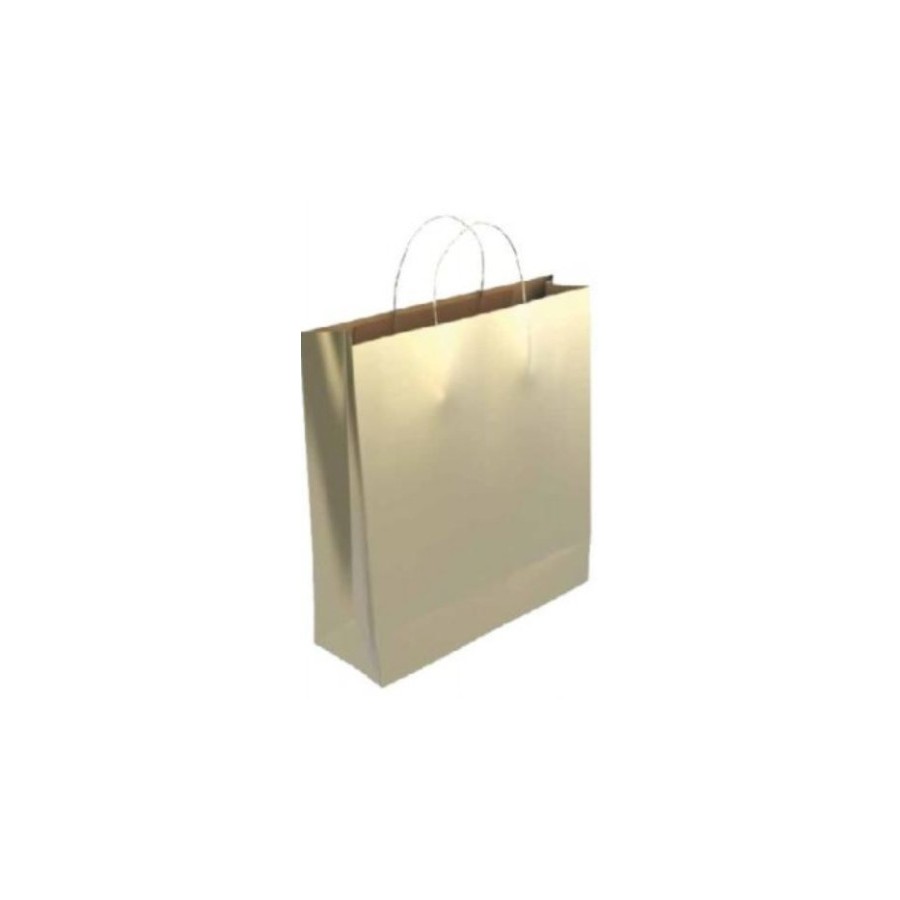 9548-BOLSA PAPEL CON ASAS KRAFT ORO M 27X12X37 CM BISMARK 329846