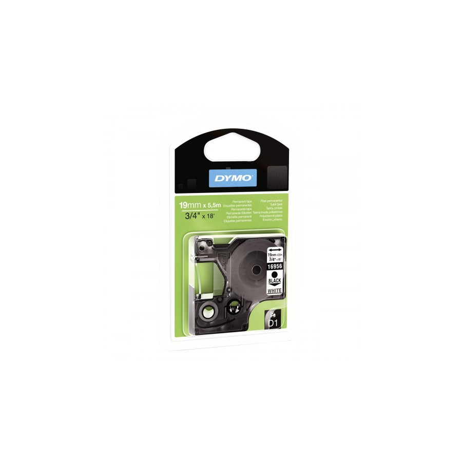 970-CINTA ROTULADORA D1 19MMX5.5M POLIESTER NEGRO/BLANCO DYMO S0718070