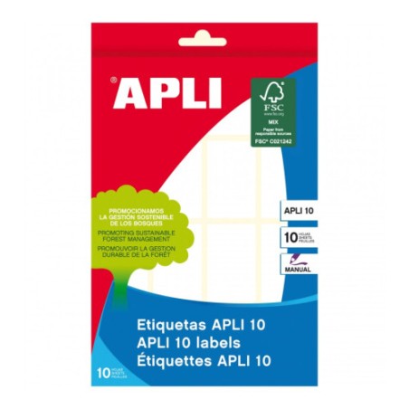 9706-PACK 10 HOJAS (160 UDS) ETIQUETAS BLANCAS 25X40 APLI 1646