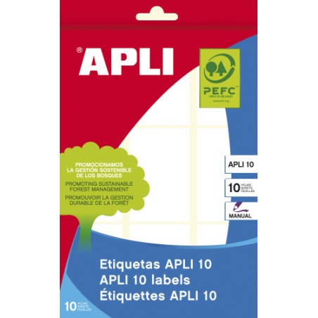 9708-APLI 01650 etiqueta autoadhesiva Rectangulo Permanente Blanco 90 pieza(s)