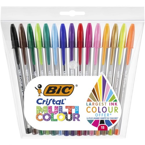 9774-BOLSA 15 UNIDADES BOLIGRAFOS MULTICOLOR 1,6 MM BIC 964899