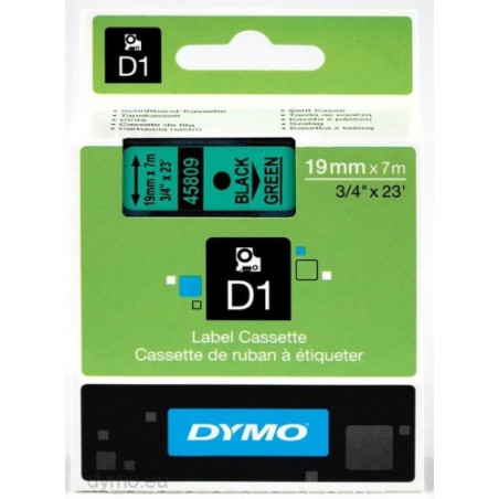 978-CINTA ROTULADORA D1 19MMX7M NEGRO/VERDE DYMO S0720890