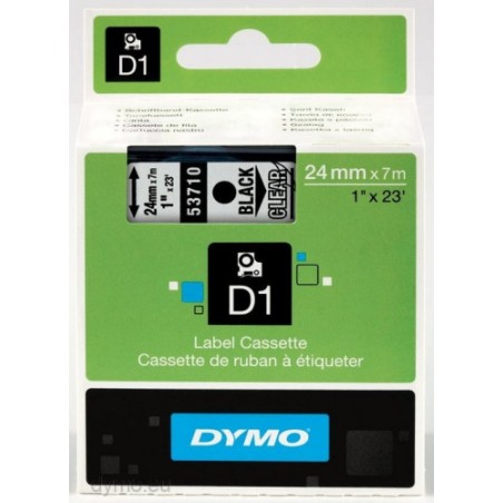 CINTA ROTULADORA D1 24MM NEGRO/TRANSPARENTE DYMO S0720920