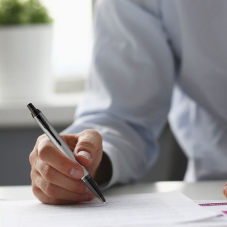 BOLIGRAFO IM CUERPO GRIS MATE/ADORNOS NEGROS MEDIUM PARKER 2127752