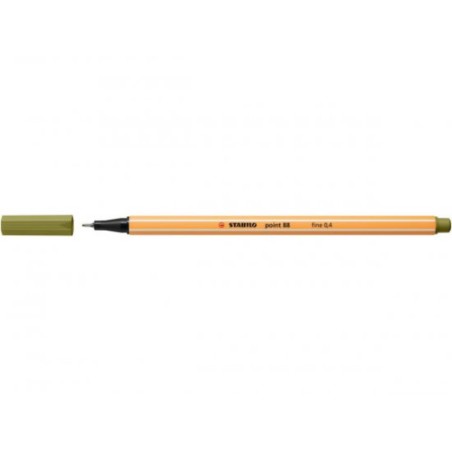 9838-ROTULADOR PUNTA FINA POINT 88 0.4MM VERDE BARRO STABILO 88/37