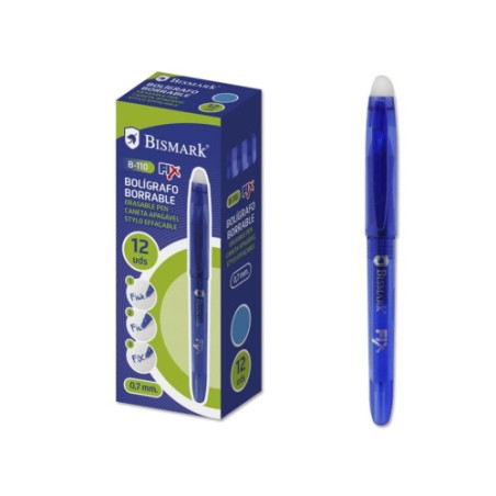 9847-BOLIGRAFO BORRABLE C/CAPUCHON AZUL.0.7MM BISMARK 327535