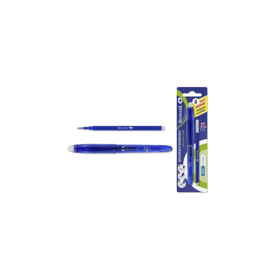 9850-BOLIGRAFO BORRABLE C/CAPUCHON+1 RECAMBIO AZUL BISMARK 329570
