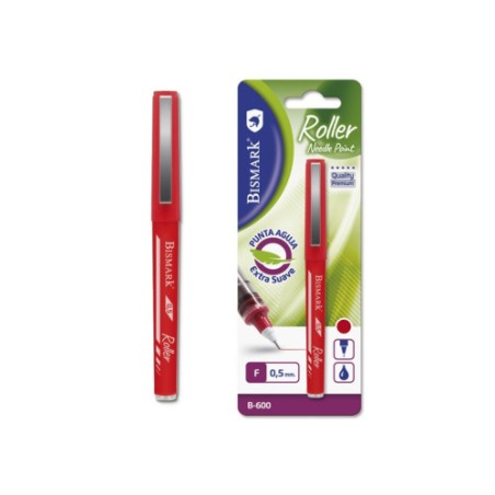 9859-ROLLER PUNTA AGUJA B-600  0,5MM ROJO BISMARK  328007