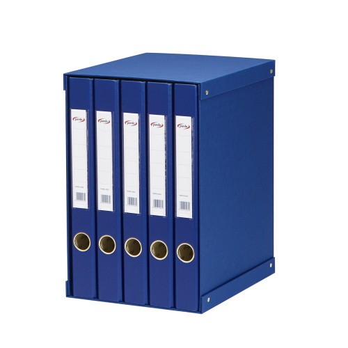 9926-MODULO COMPACTO AZUL INDEFORMABLE 5 CARPETAS 2 ANILLAS 40MM PARDO 924503