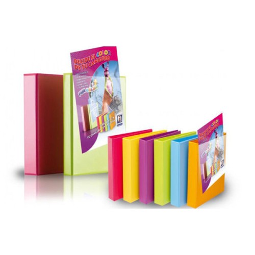 9927-CARPETA CANGURO FUN COLOR A4 4 ANILLAS MIXTAS 25 MM FUN COLORES SURTIDOS IBERPLAS 8425FCM4