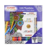 9932-SET LIBRO 120 MANDALAS + 24 LAPICES COLOR EXPERIENCE ALPINO AL000250