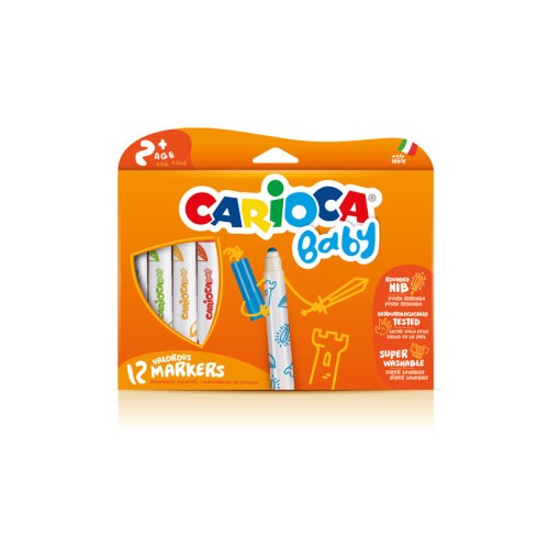 9948-CAJA 12 ROTULADORES VALOROUS MARKER CARIOCA BABY 42814